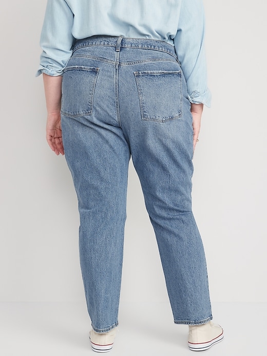 Image number 8 showing, High-Waisted Button-Fly Slouchy Straight Jeans for Women