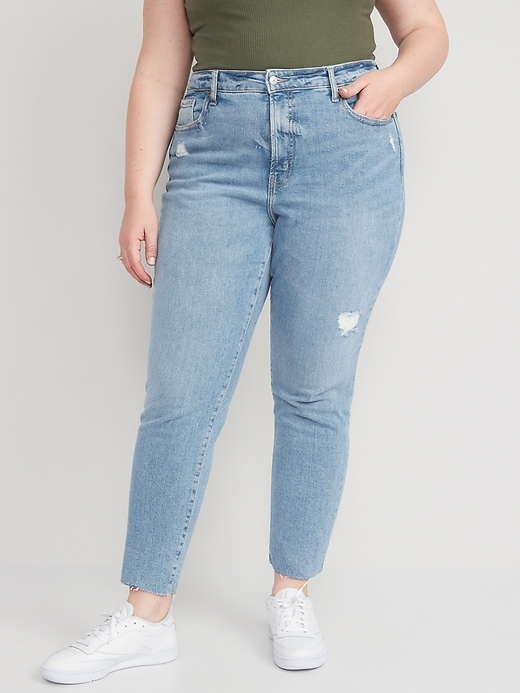 Image number 7 showing, High-Waisted OG Straight Cut-Off Jeans for Women