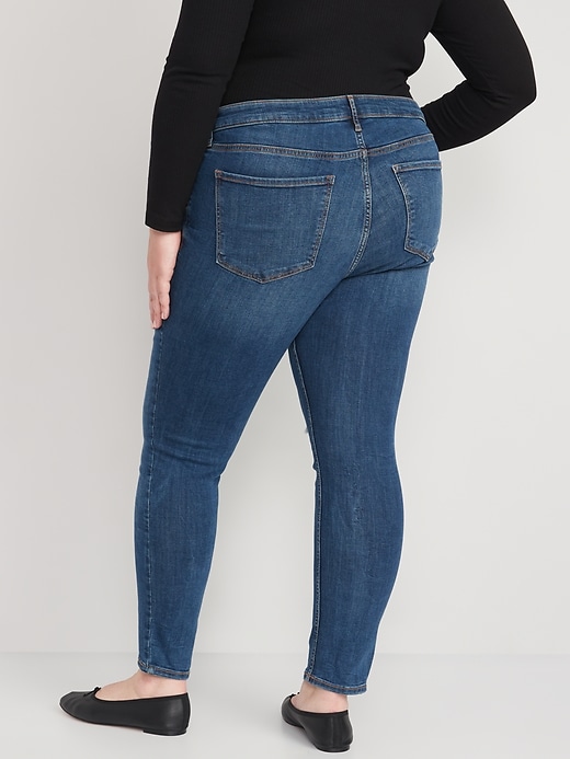 Image number 8 showing, Mid-Rise Rockstar Super-Skinny Distressed Jeans for Women