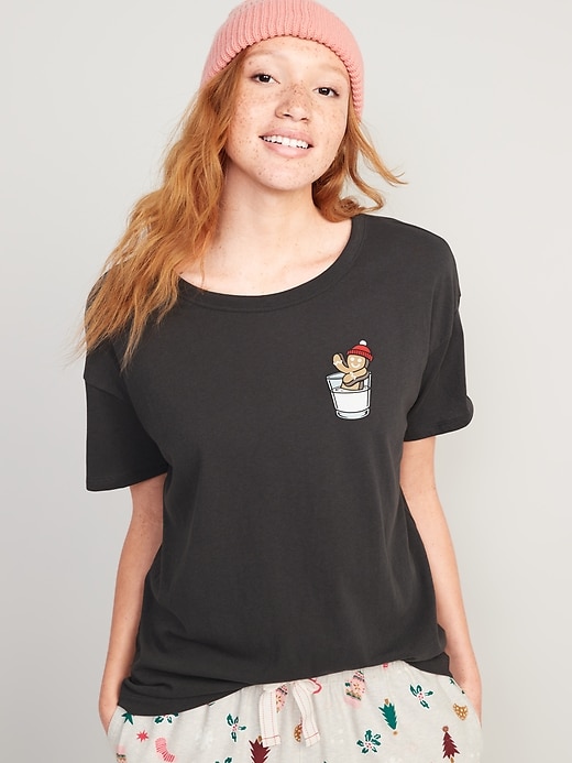 Image number 1 showing, Matching Holiday Graphic Easy T-Shirt for Women