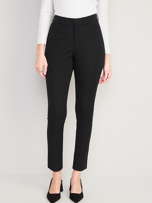 Image number 1 showing, Curvy High-Waisted Pixie Skinny Ankle Pants for Women