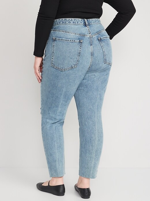 Image number 8 showing, Higher High-Waisted Button-Fly OG Straight Ripped Non-Stretch Jeans