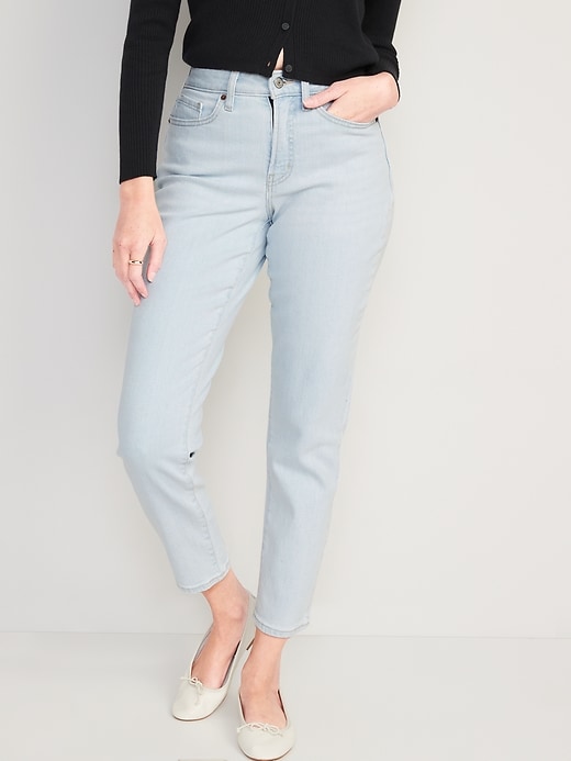 Image number 1 showing, Curvy High-Waisted O.G. Straight Ankle Jeans for Women