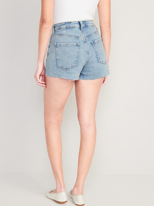 Image number 2 showing, Curvy High-Waisted OG Straight Cut-Off Jean Shorts -- 3-inch inseam