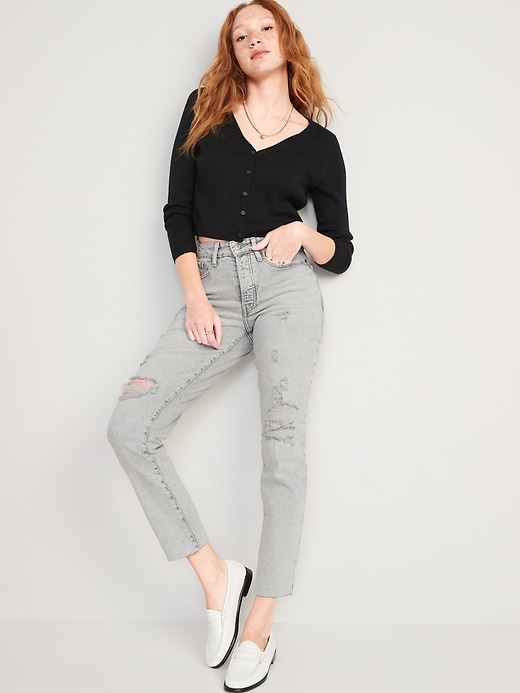 Image number 3 showing, Curvy High-Waisted Button-Fly OG Straight Jeans