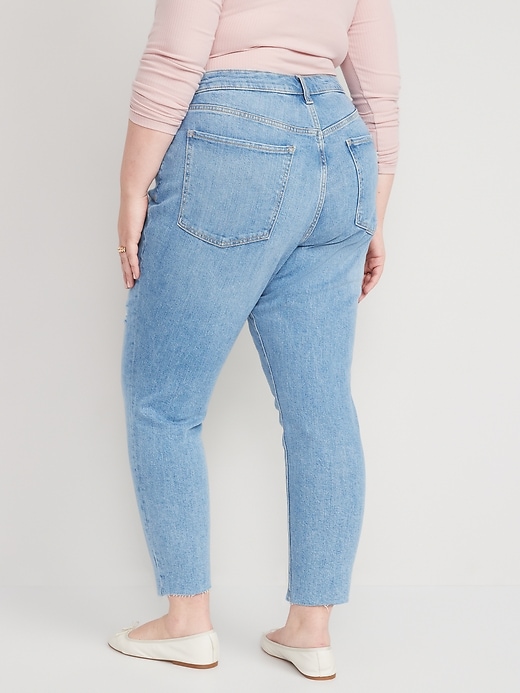 Image number 8 showing, Curvy High-Waisted O.G. Straight Distressed Jeans for Women