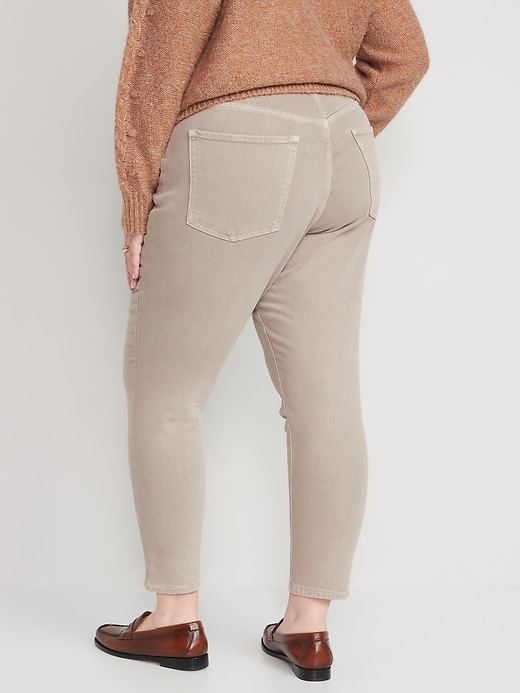 Image number 8 showing, Curvy High-Waisted O.G. Straight Beige Ankle Jeans for Women
