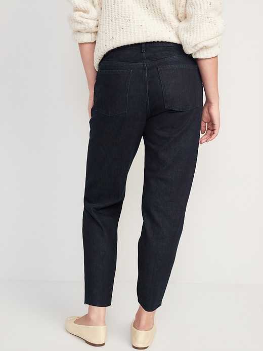 Image number 2 showing, Maternity Front Low Panel Slouchy Taper Cropped Non-Stretch Jeans