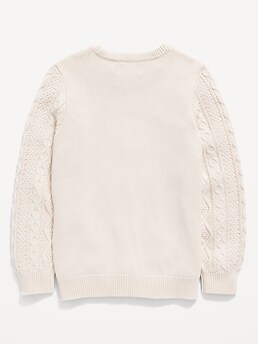 Cable-Knit Crew-Neck Sweater for Boys