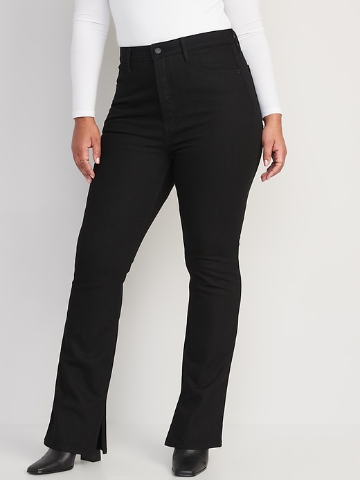 Image number 5 showing, Extra High-Waisted Button-Fly Side-Slit Kicker Boot-Cut Jeans