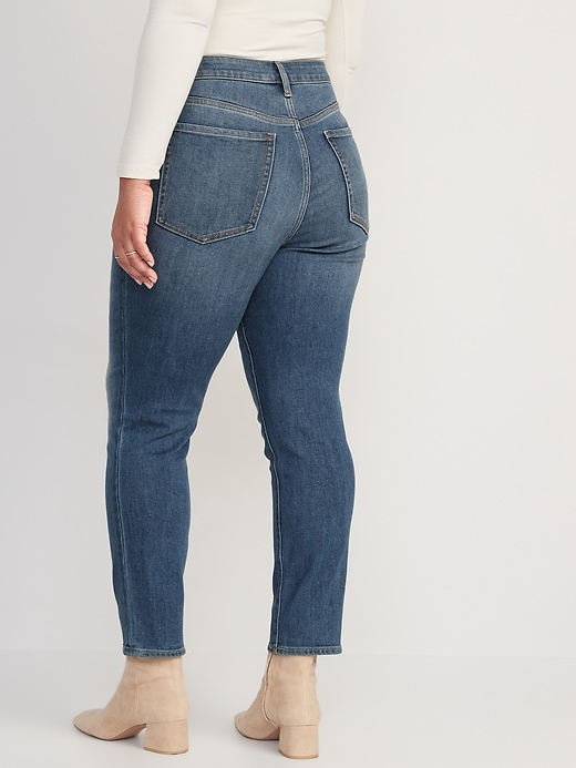 Image number 6 showing, High-Waisted OG Straight Medium-Wash Built-In Warm Ankle Jeans