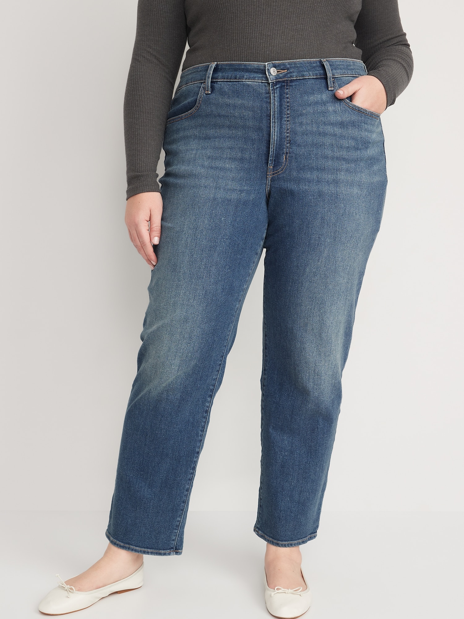 Old Navy Women's High-Waisted Wow Loose Jeans - - Petite Size 4