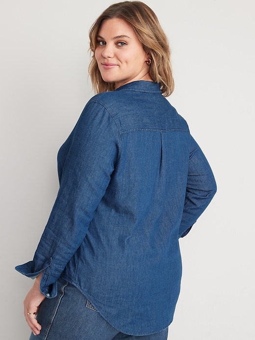 Image number 8 showing, Chambray Classic Button-Front Shirt