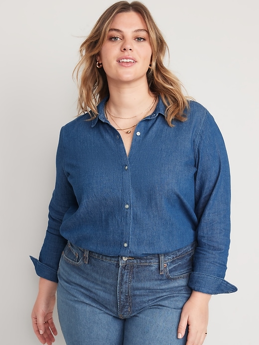 Image number 7 showing, Chambray Classic Button-Front Shirt