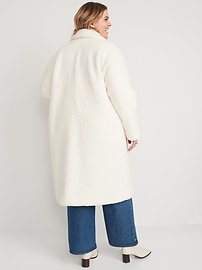 Long Double-Breasted Sherpa Coat for Women | Old Navy