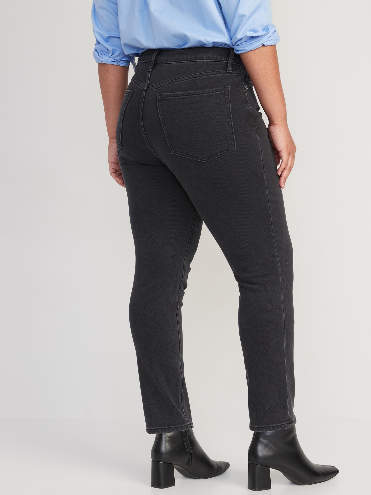 High-Waisted Built-In Warm OG Straight Ankle Jeans