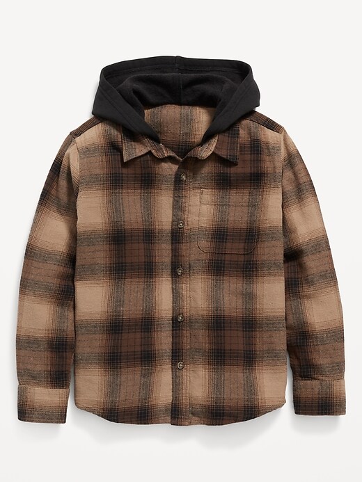 View large product image 2 of 3. 2-in-1 Hooded Plaid Flannel for Boys