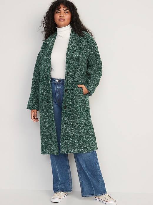 Image number 5 showing, Relaxed Textured Overcoat for Women