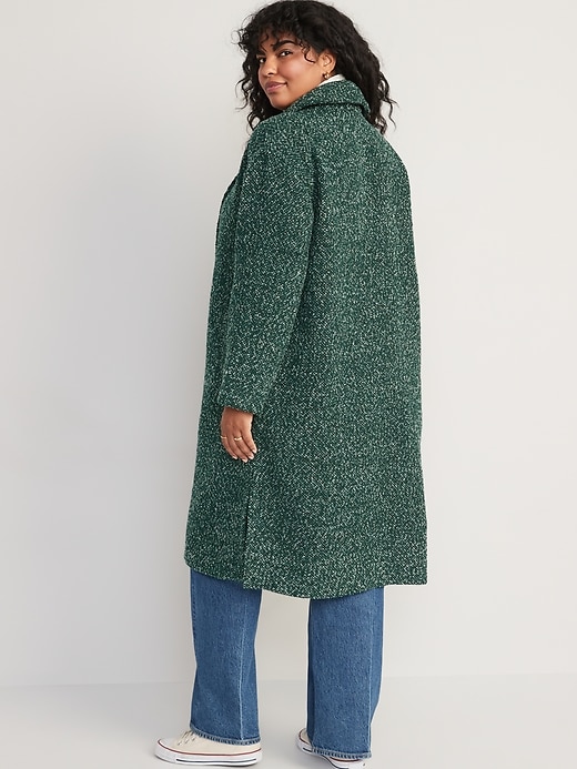 Image number 6 showing, Relaxed Textured Overcoat for Women