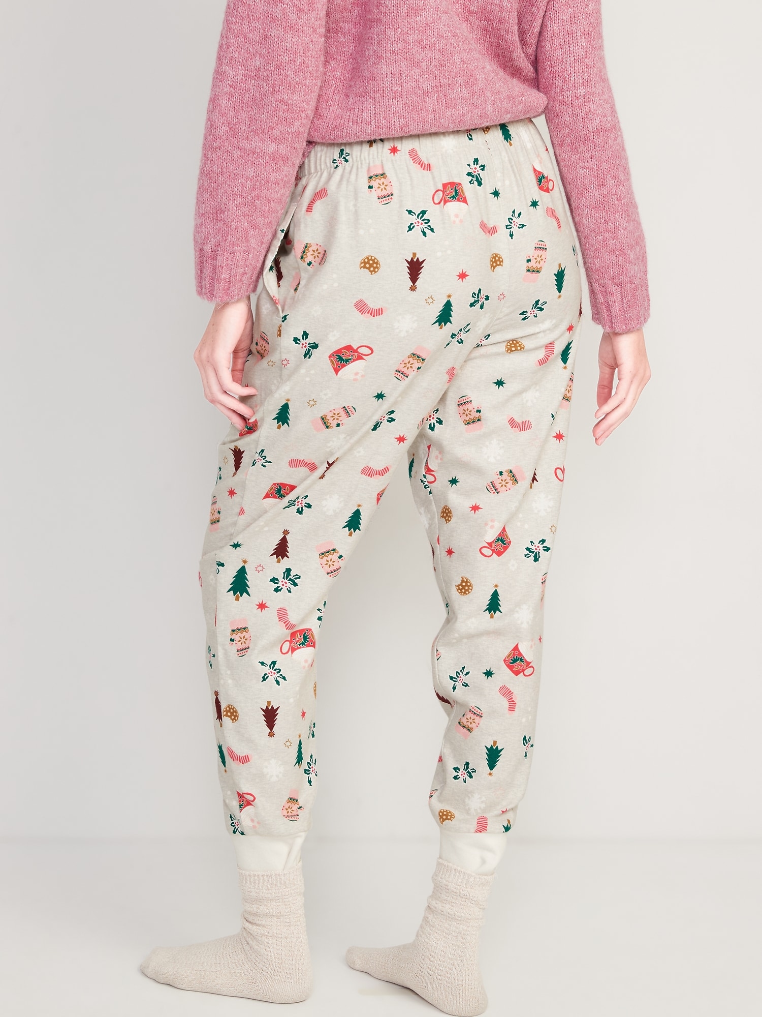 patterned flannel jogger pajama pants for women