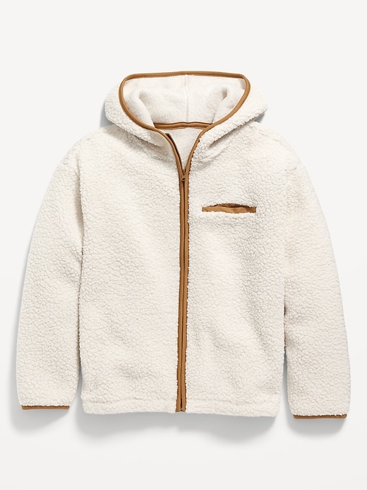 View large product image 2 of 3. Sherpa Zip-Front Hooded Jacket for Boys