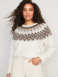 Fair Isle Cozy Shaker-Stitch Pullover Sweater for Women | Old Navy