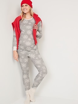 Old Navy Maternity Matching Pajama Thermal Leggings, Ring the Jingle  Bells! Old Navy's Holiday Pajamas Are Now 50% Off For the Whole Family