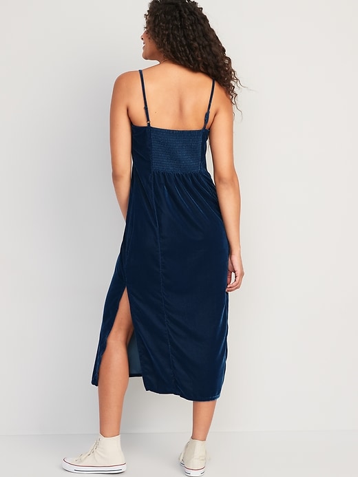Image number 2 showing, Velvet Midi Slip Dress for Women