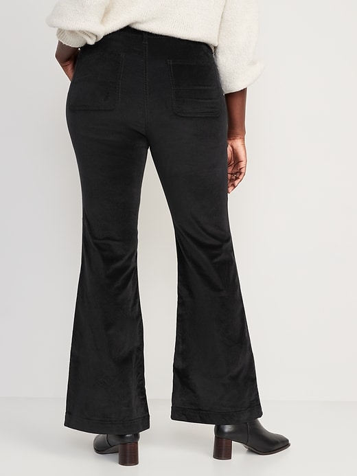 Image number 6 showing, Extra High-Waisted Velvet Trouser Flare Pants