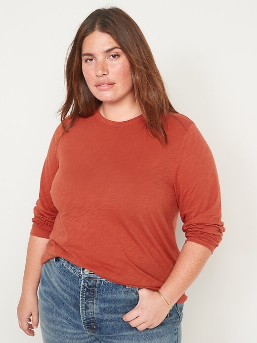 Image number 7 showing, EveryWear Slub-Knit Long-Sleeved T-Shirt for Women