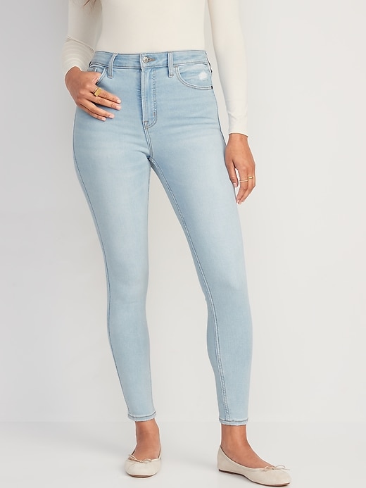 Image number 1 showing, Extra High-Waisted Rockstar 360° Stretch Super-Skinny Jeans for Women