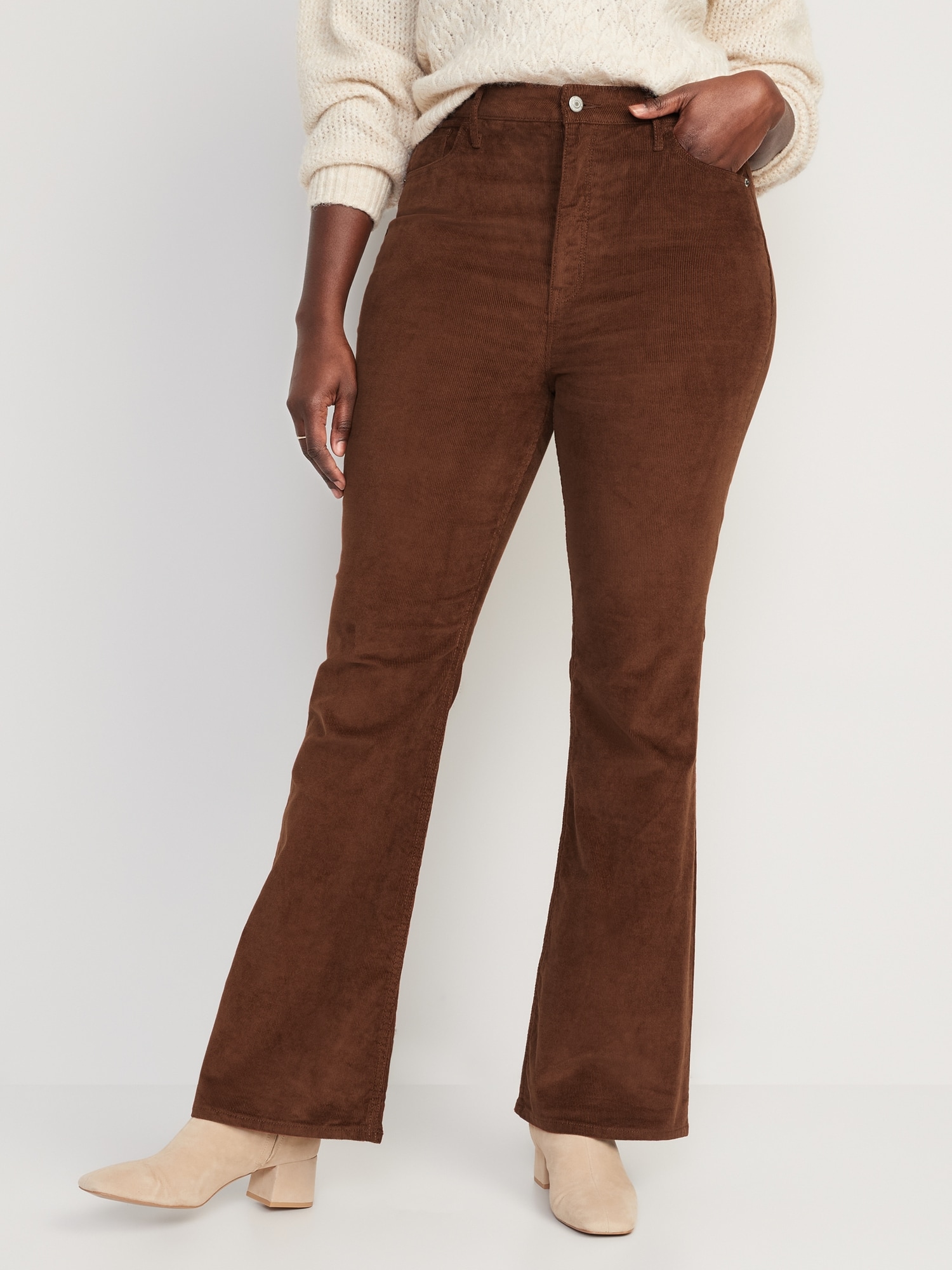 Old Navy Women's Higher High-Waisted Flare Corduroy Pants - - Size 14