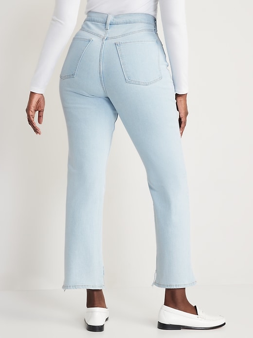 Image number 6 showing, Extra High-Waisted Button-Fly Sky-Hi Straight Cut-Off Jeans
