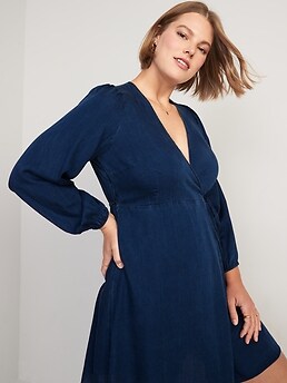 How to Style a Long Sleeve Wrap Dress - Jeans and a Teacup