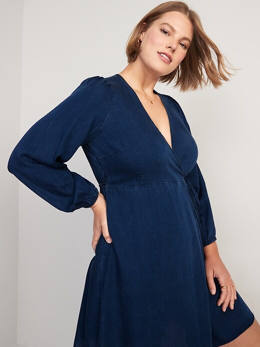 white christmas dresses Classic Dark Indigo Denim Midi Length Sundress by Rolla's – Black Salt main image 1
