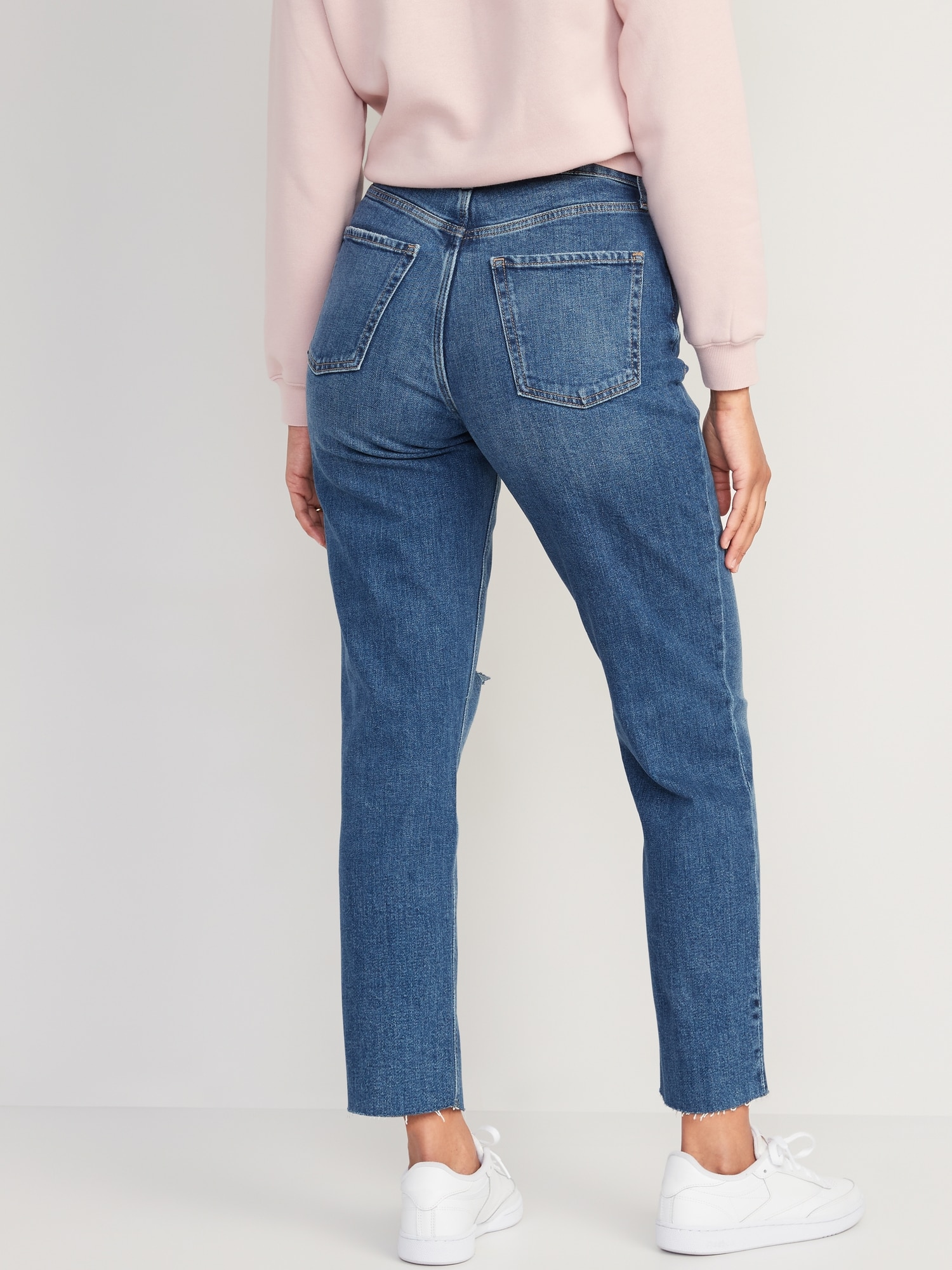 Curvy Extra High-Waisted Button-Fly Sky-Hi Straight Ripped Jeans
