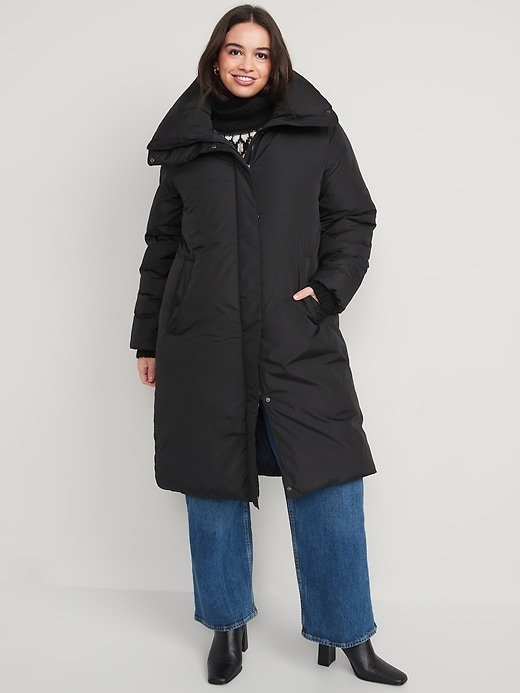 Water-Resistant Long Duvet Puffer Coat for Women | Old Navy