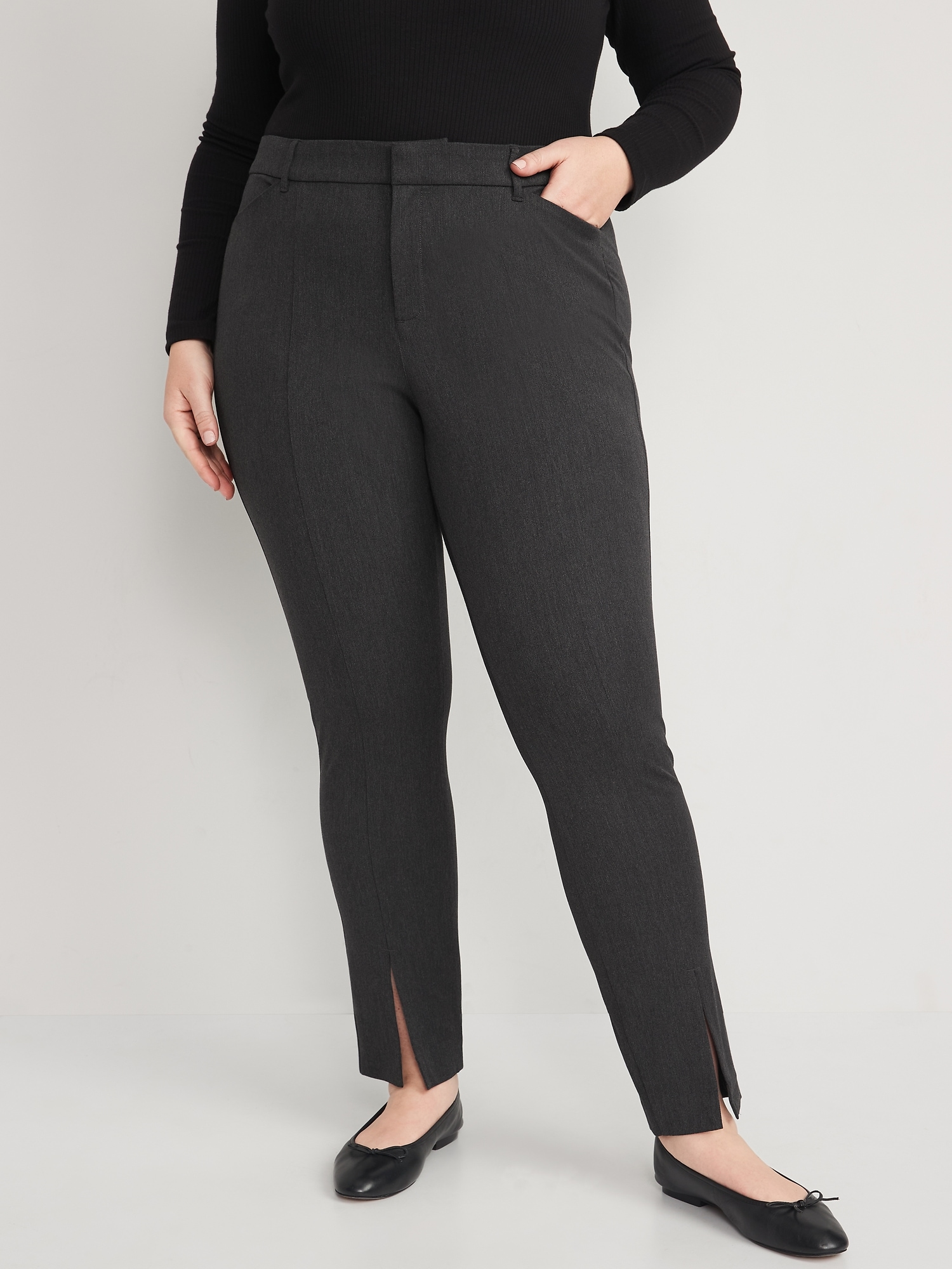 High-Waisted Split-Front Pixie Skinny Pants | Old Navy