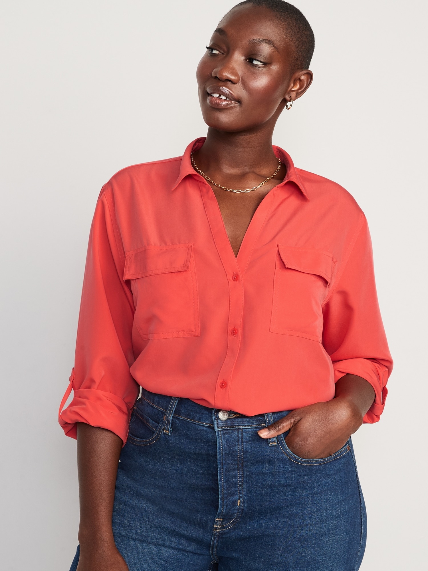 Utility Button-Down Shirt for Women | Old Navy