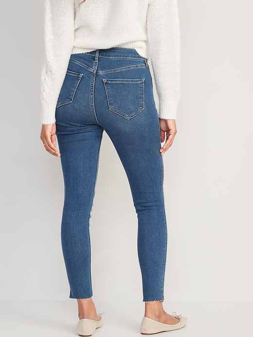 Image number 2 showing, Extra High-Waisted Rockstar 360° Stretch Super-Skinny Cut-Off Jeans for Women