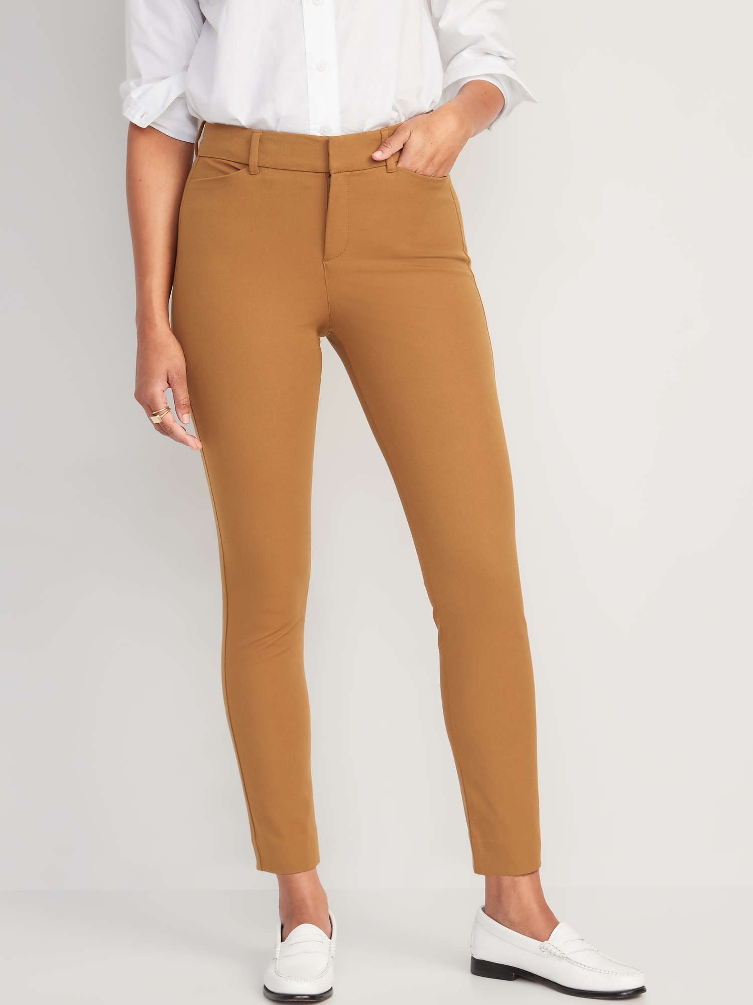 Old Navy - High-Waisted Pixie Skinny Ankle Pants for Women brown
