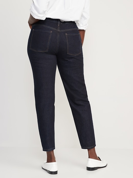 Image number 6 showing, Mid-Rise Button-Fly Slouchy Taper Black Cropped Non-Stretch Jeans