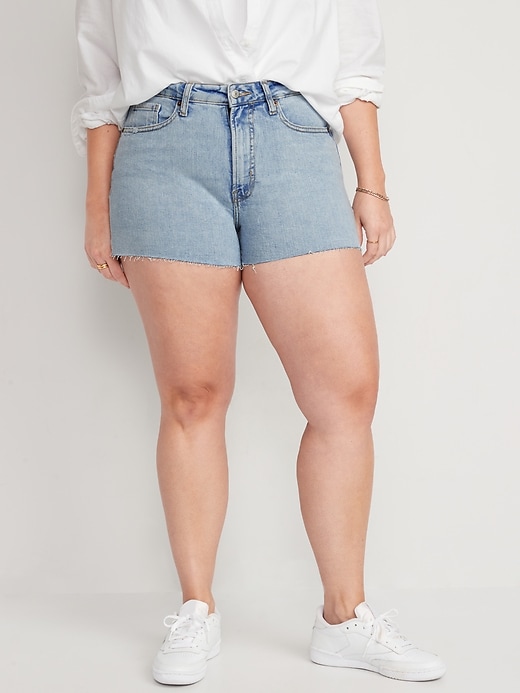 Image number 5 showing, Curvy High-Waisted OG Straight Cut-Off Jean Shorts -- 3-inch inseam