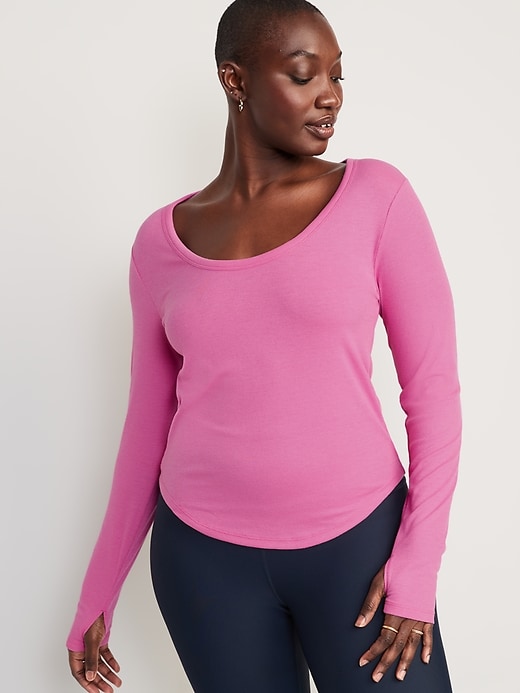 Image number 5 showing, UltraLite Long-Sleeve Rib-Knit Top