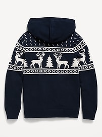 View large product image 3 of 3. Cozy Fair Isle Pullover Sweater Hoodie  for Boys