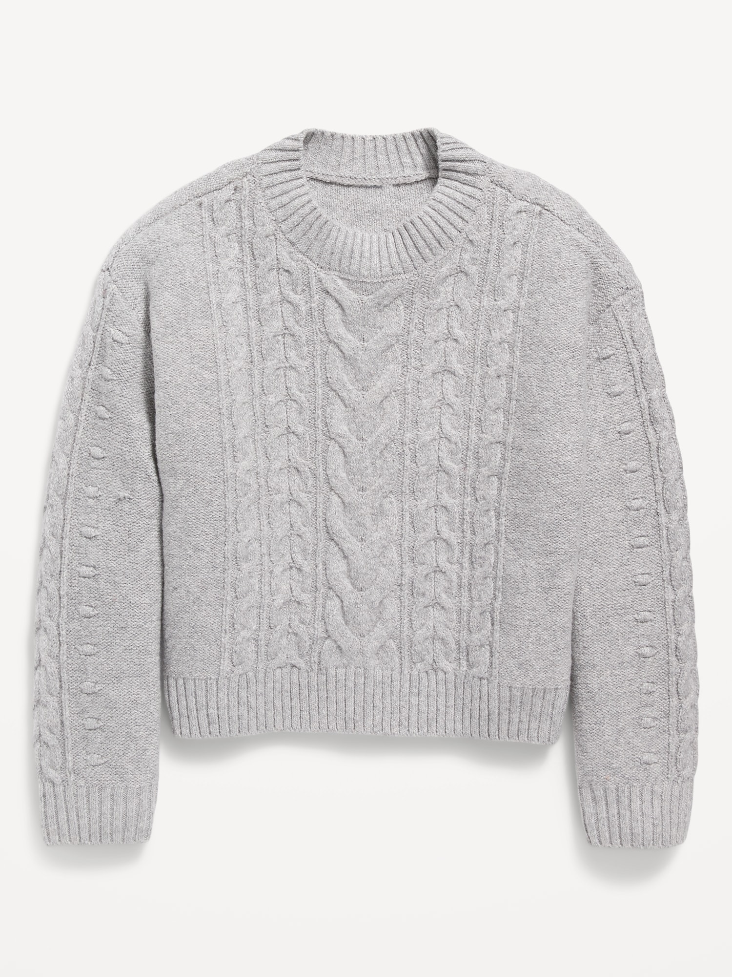 Cozy Cable-Knit Mock-Neck Sweater for Girls