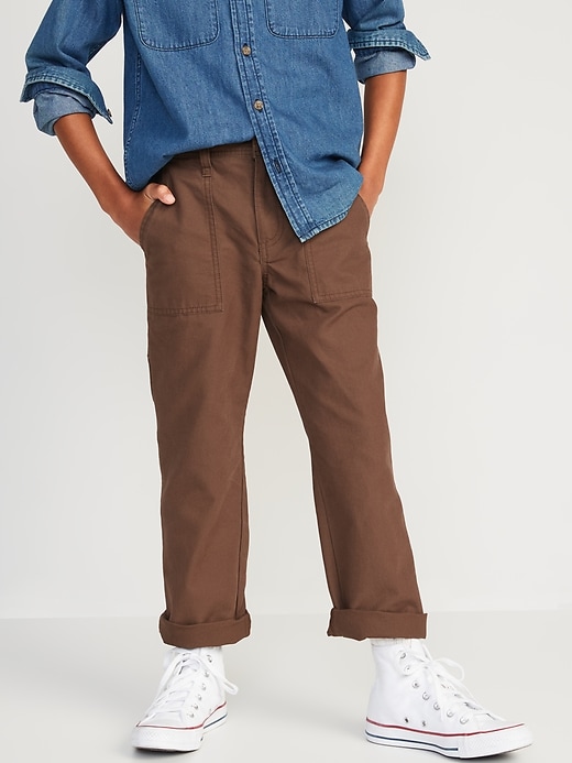 Image number 1 showing, Loose Tapered Canvas Utility Pants for Boys