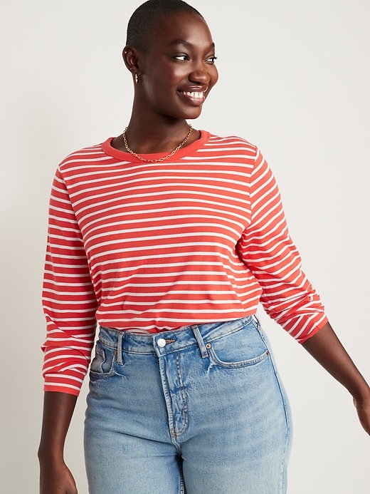Image number 5 showing, Long-Sleeve EveryWear Striped T-Shirt for Women