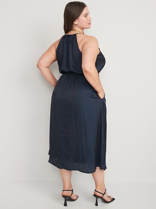 【新品】neau SATIN TANK DRESS D.NAVY Peter Cohen - Suite Navy Hammered Silk Tank Dress