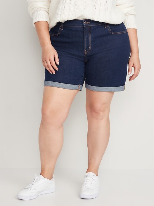 Image number 6 showing, Mid-Rise Wow Jean Shorts -- 7-inch inseam